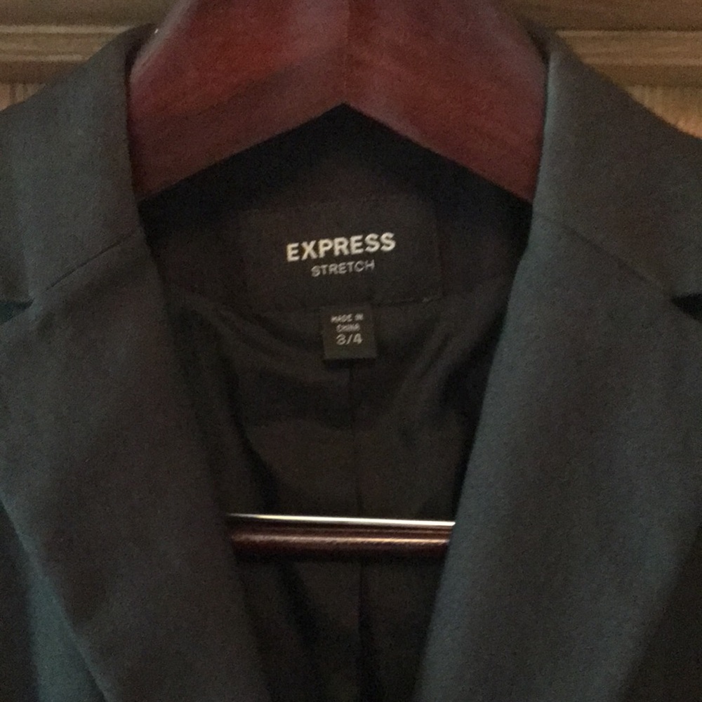 Express Black One Button Fitted Jacket - image 2